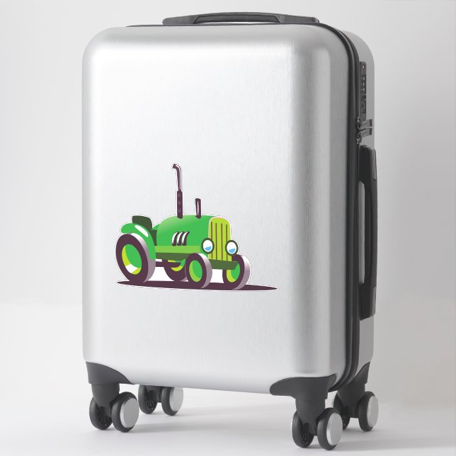 Pegatina Tractor verde lindo (Maleta)