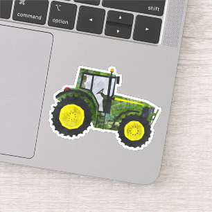 Pegatina Tractor (verde y amarillo)