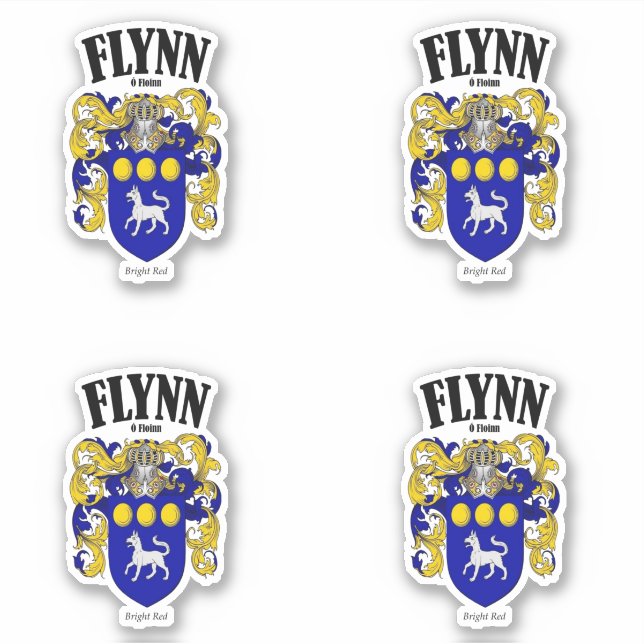 Pegatina Traducción y significado irlandés Flynn Escudo (x4 (Anverso)