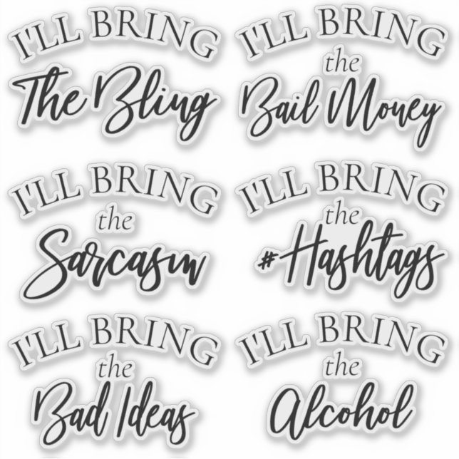 Pegatina Trae el Bling | Fiesta de Despedida de Soltera Mod (Anverso)