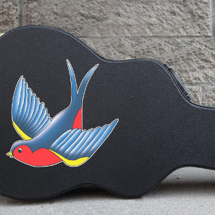 Pegatina Tragar el tatuaje azul rojo