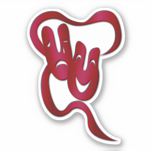 Pegatina Tragedia de la tragedia Máscara del Teatro Rojo (Anverso)