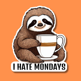 Pegatina Tragedia suave con café que odio los lunes imperme