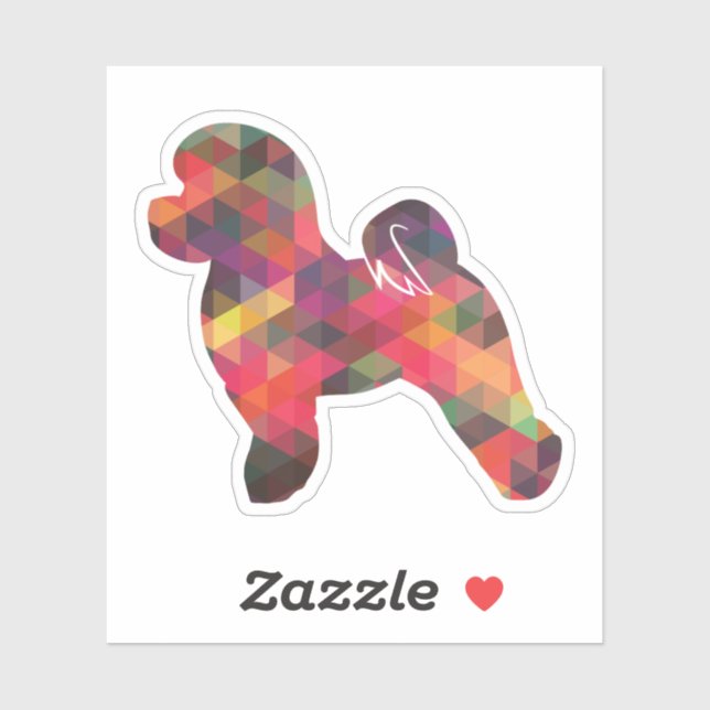 Pegatina Trama geométrica de silueta de perro de fríjón de  (Hoja)