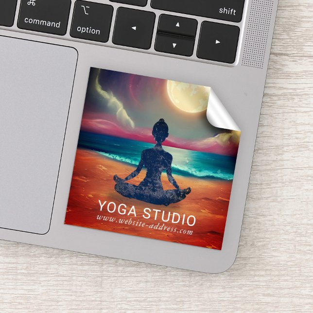 Pegatina Tranquila playa de Sky Ocean con meditación de yog (Subido por el creador)
