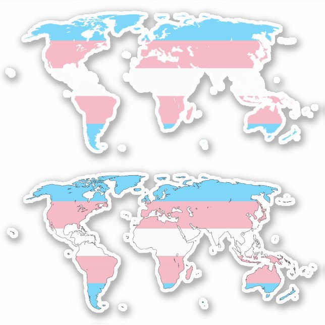 Pegatina Trans Pride - Map of The World (Anverso)