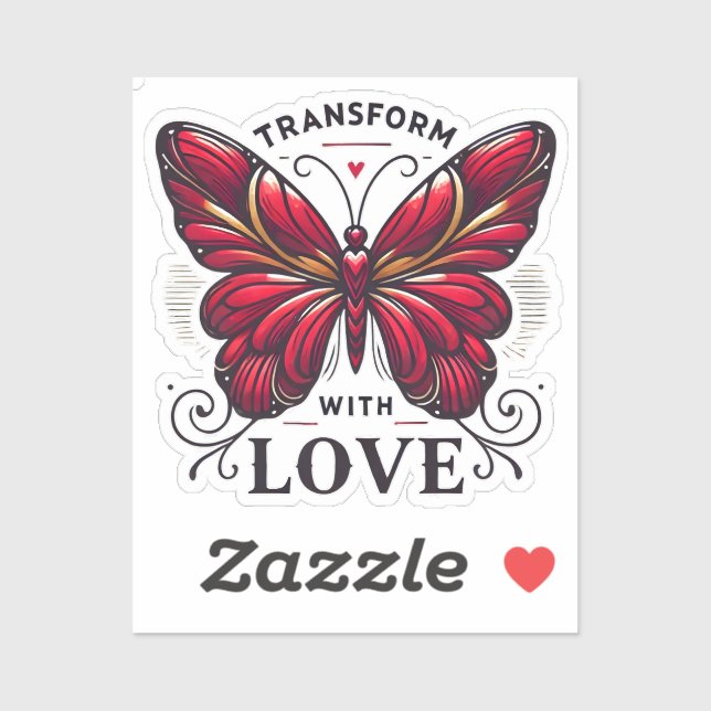 Pegatina Transform with Love Sticker – Crimson Butterfly Sy (Hoja)