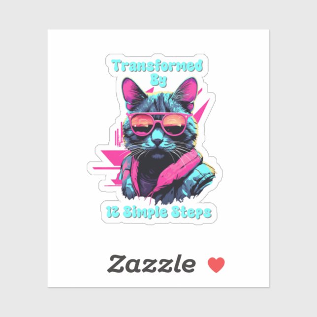 Pegatina Transformado por 12 pasos simples, AA, NA, Al-Anon (Hoja)