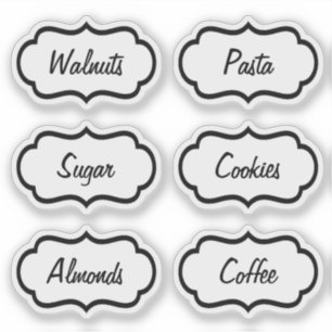 Pegatina Transparent Kitchen Jar Essentials
