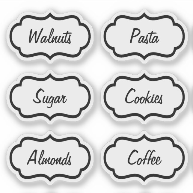 Pegatina Transparent Kitchen Jar Essentials (Anverso)