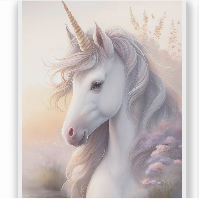 Pegatina transparente de Fantasy Unicorn (Anverso)