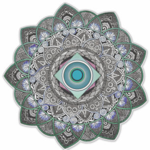 Pegatina transparente de Mandala geométrica