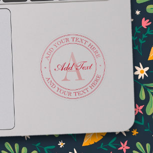 Pegatina transparente de texto editable rojo elega