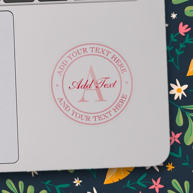 Pegatina transparente de texto editable rojo elega (Subido por el creador)