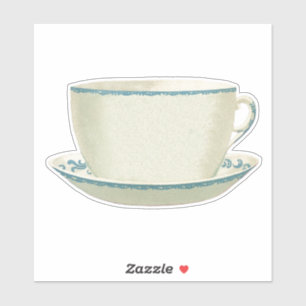 Pegatina TRANSPARENTE DE VINTAGE ANTIQUE TEACUP