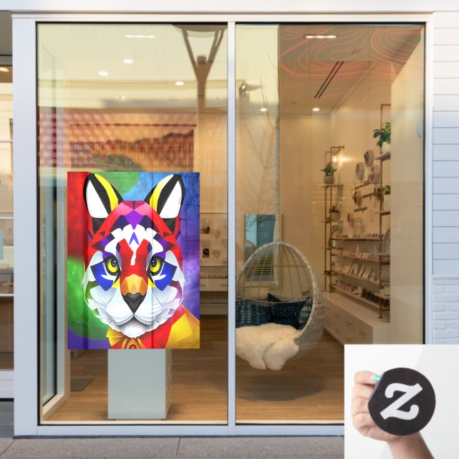 Pegatina transparente para ventana de gato de Alex (Ventana de la tienda)