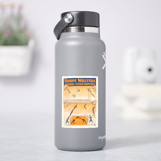 Pegatina Trapecio, Acróbatas Y Trampolin Volador (hidrofrasco)