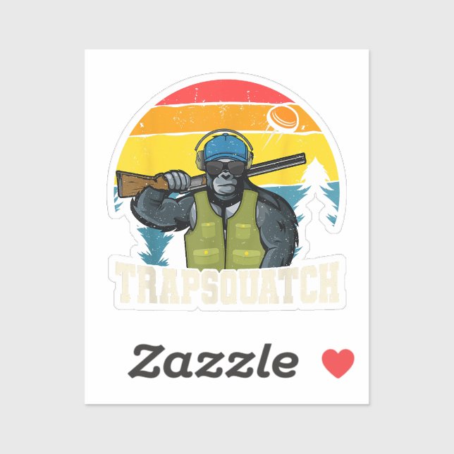 Pegatina Trapsquatch Hombres de Tiro de arcilla divertida d (Hoja)