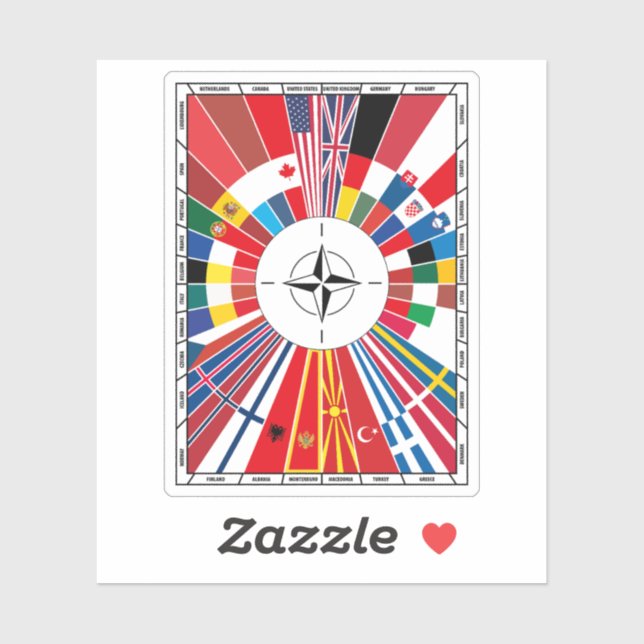 Pegatina Tratado Atlántico de Bandera de la OTAN (Hoja)