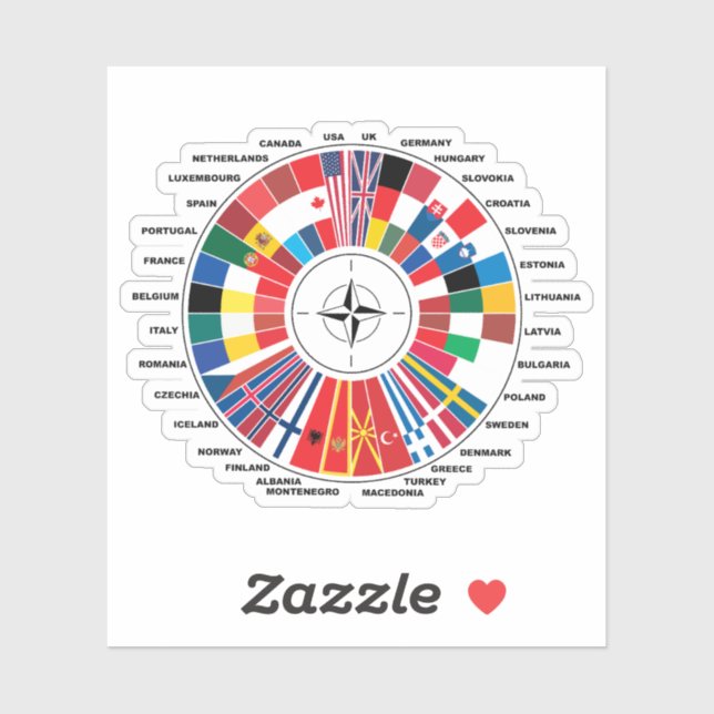 Pegatina Tratado Atlántico de Bandera de la OTAN (Hoja)