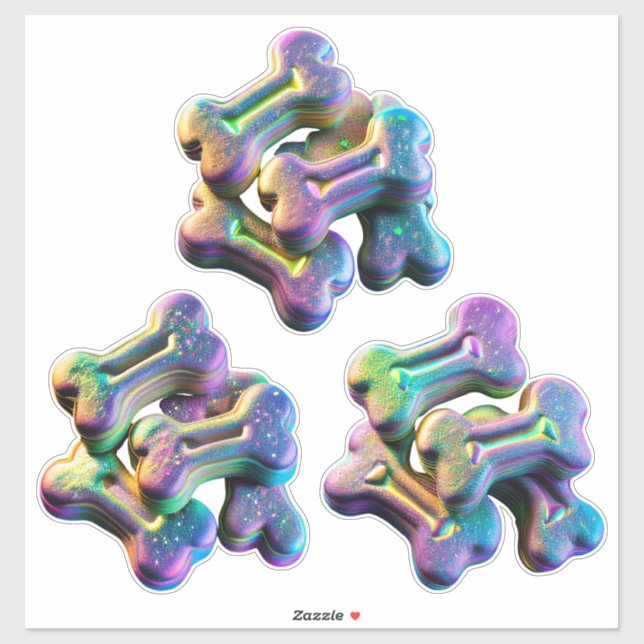 Pegatina Trate usted mismo - Perro con aspecto holo trata a (Hoja)