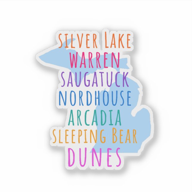 Pegatina Travel Michigan Sand Dunes Theme Vinyl Sticker (Anverso)