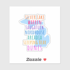 Pegatina Travel Michigan Sand Dunes Theme Vinyl Sticker