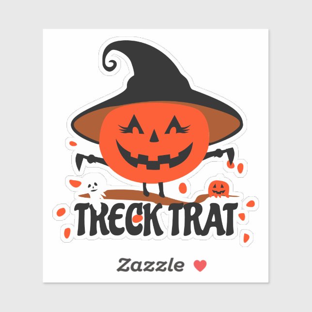 Pegatina Treck Trat Pumpkin Sonriente (Hoja)