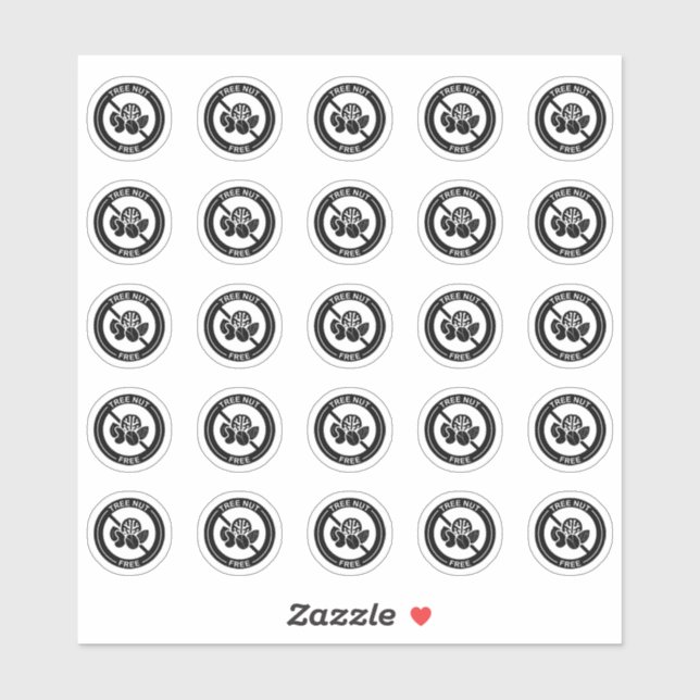 Pegatina Tree Nut Free Wedding Place Card Mini Food Allergy (Hoja)