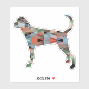 Pegatina Treeing Walker Coonhound Geometric Silhouette