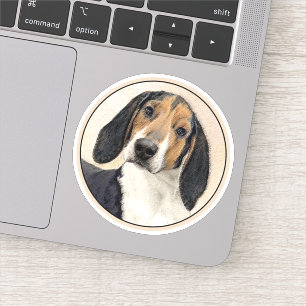 Pegatina Treeing Walker Coonhound Painting - Arte original
