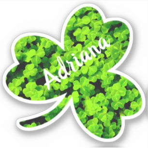 Pegatina Trefoil Clover Leaf Cloverleaf Shape Nombre person
