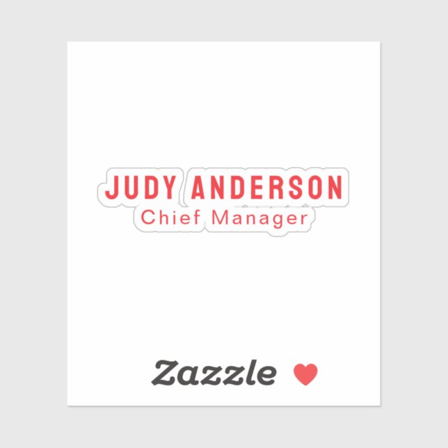 Pegatina Trend Bright Red Professional Plain Modern Elegant (Hoja)