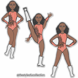 Pegatina Tri-Pose Dancer Flamingo #1  Sticker