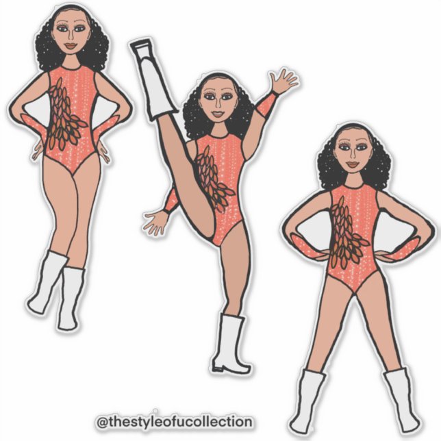 Pegatina Tri-Pose Dancer Flamingo #2  Sticker (Anverso)