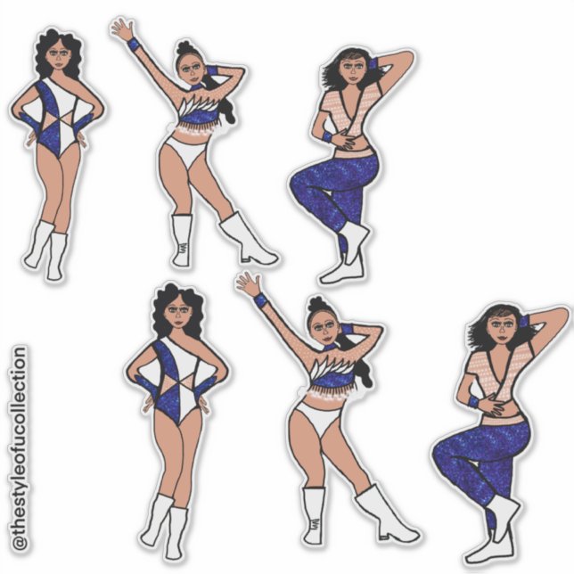 Pegatina Tri Style White & Blue  Dancer #2 Sticker (Anverso)
