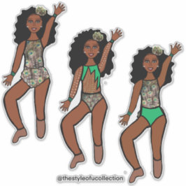 Pegatina Tri-Styled Dancer Peacock #1 