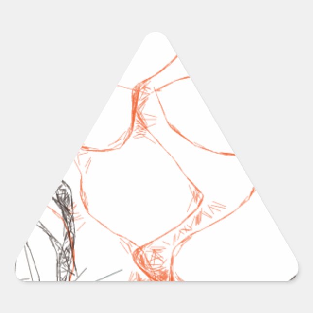 Pegatina Triangular 00010 arte abstracto (Anverso)