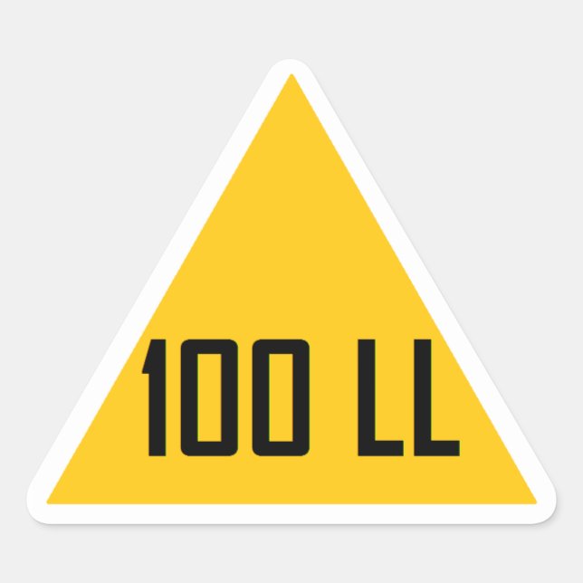 Pegatina Triangular 100 LL señal del depósito de combustible (Anverso)
