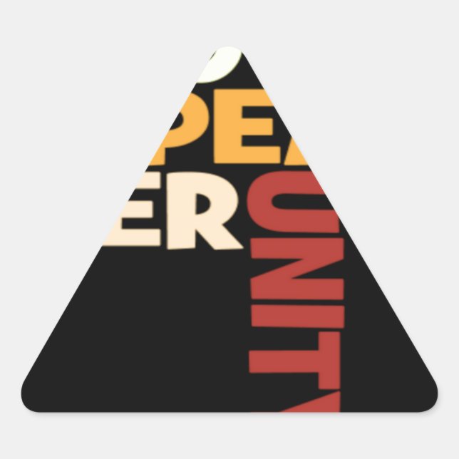 Pegatina Triangular 2014 Love Rocks Peace Art Print (Anverso)