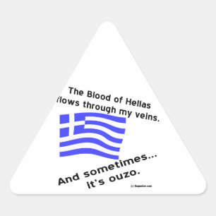 Pegatina Triangular A veces la sangre de Hellas vuela a través de vena