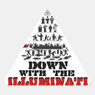Pegatina Triangular Abajo con los Pegatinas de Illuminati