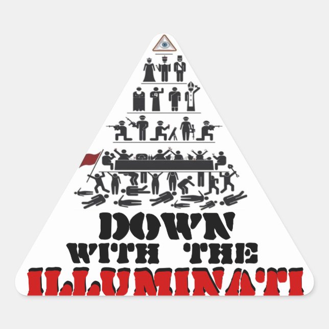 Pegatina Triangular Abajo con los Pegatinas de Illuminati (Anverso)