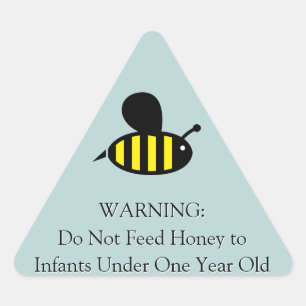 Pegatina Triangular Abeja Melífera Infantil Advertencia Turquesa