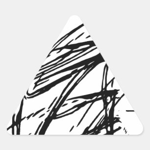 Pegatina Triangular Abstracto en blanco y negro