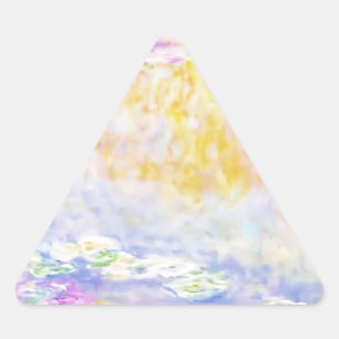 Pegatina Triangular abstracto, lirios de agua monet 7
