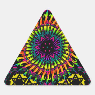 Pegatina Triangular Abstracto / Vórtex espiral psicodélico