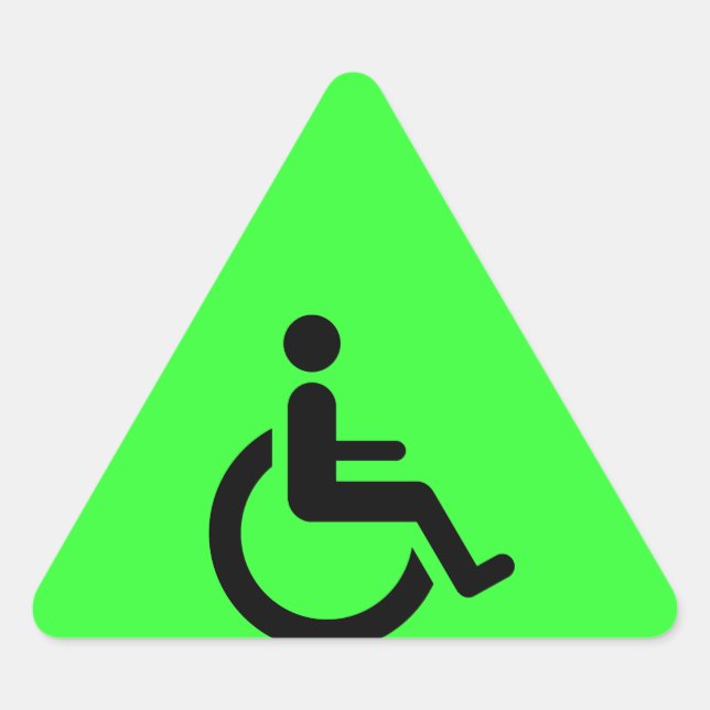 Pegatina Triangular Acceso en silla de ruedas - Símbolo de silla de ru (Anverso)