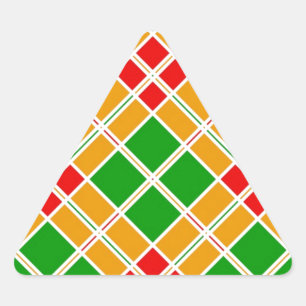 Pegatina Triangular accesorio de patrón amarillo verde brillante Argyl