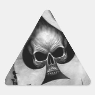 Pegatina Triangular Ace de Spades Skull